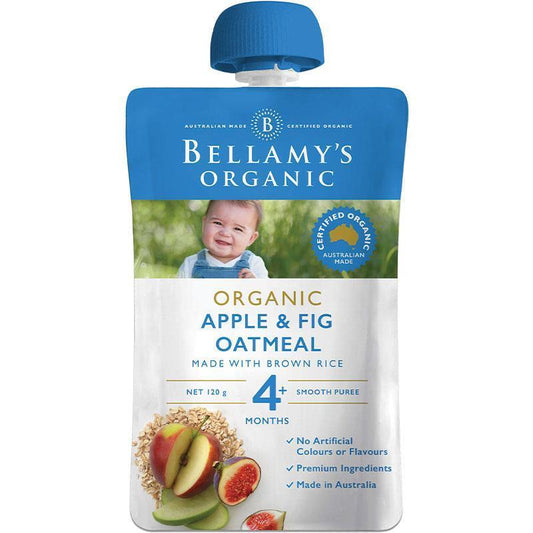 Bellamy's Organic Apple Fig & Oatmeal Baby Food 120g - Auzzi Store