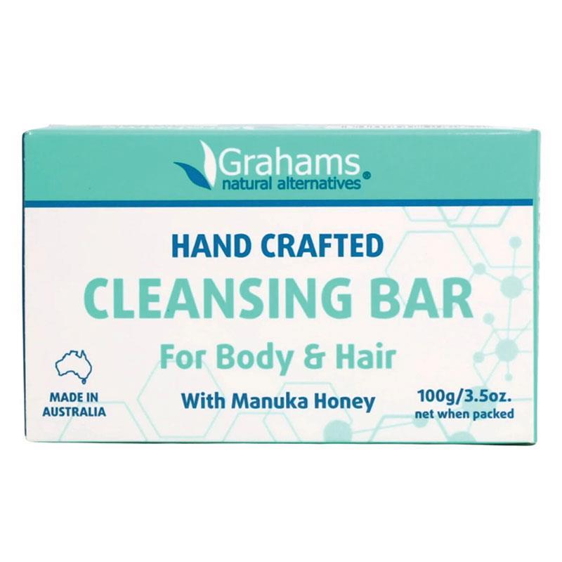 Grahams 100g Natural Cleansing Bar with Manuka Honey & Neem for Eczema