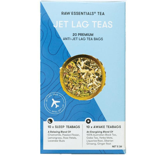 Raw Essentials Tea Jet Lag Infusions 20 Tea Bags - Herbal Relief for Travel Fatigue-Auzzi Store