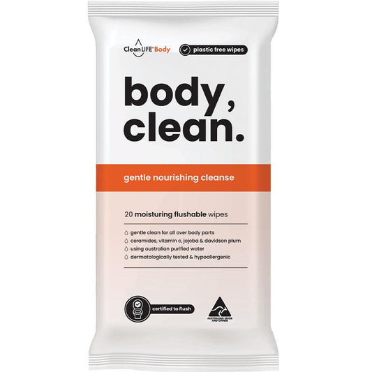CleanLIFE Body Clean Wipes - 20 Pack