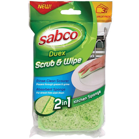 Sabco Duex Scrub & Wipe 3 Pack - Ultimate Cleaning Duo - Auzzistore