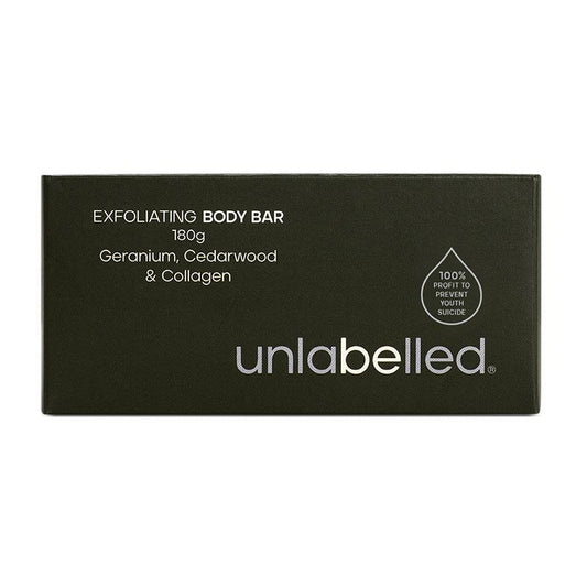 Unlabelled Exfoliating Body Bar Geranium Cedarwood & Collagen 180g - Eco-Friendly Skin Care - Auzzistore