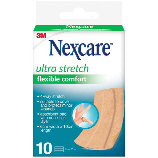 Nexcare™ Ultra Stretch Flexible Comfort Lengths - 6cm x 10cm (10 Pack)