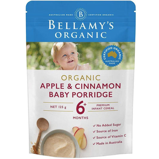 Bellamy's Organic Apple Cinnamon Baby Porridge 125g-Auzzi Store
