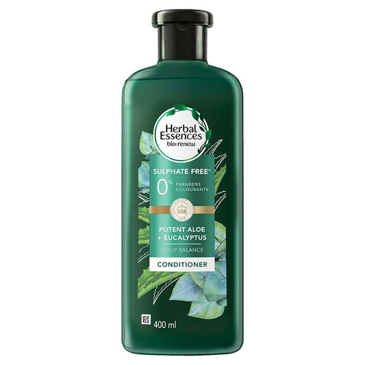 Herbal Essences Bio Renew Potent Aloe & Eucalyptus Strength & Moisture Conditioner 400ml - Nourishing & Hydrating