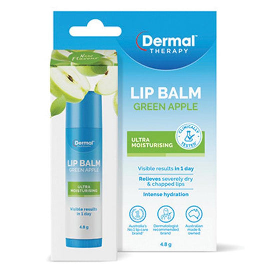 Dermal Therapy Lip Balm Stick Green Apple 4.8g - Hydrating Lip Care-Auzzi Store