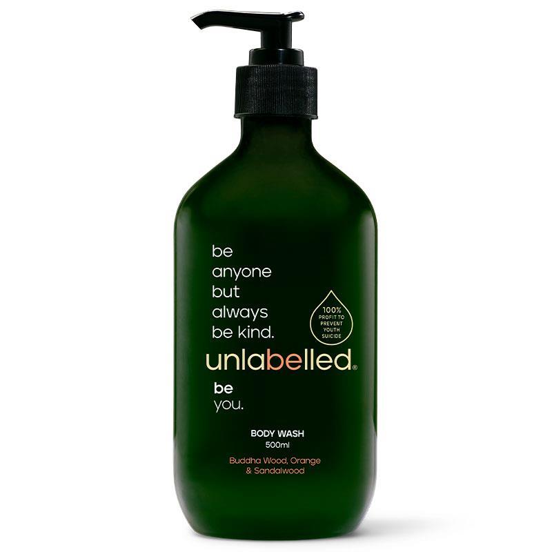 Unlabelled Natural Body Wash 500ml – Buddha Wood, Orange & Sandalwood