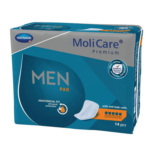 Molicare Men Premium 5-Drop Incontinence Pads - 14 Pack