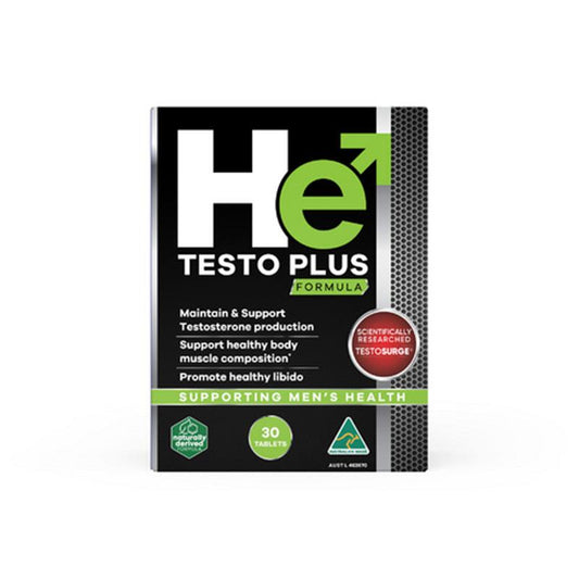 HE Testo Plus Formula - 30 Tablets for Natural Testosterone Support