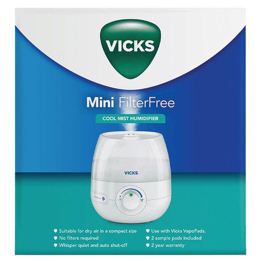 Vicks Mini FilterFree Cool Mist Humidifier - Optimal Humidity for Better Breathing