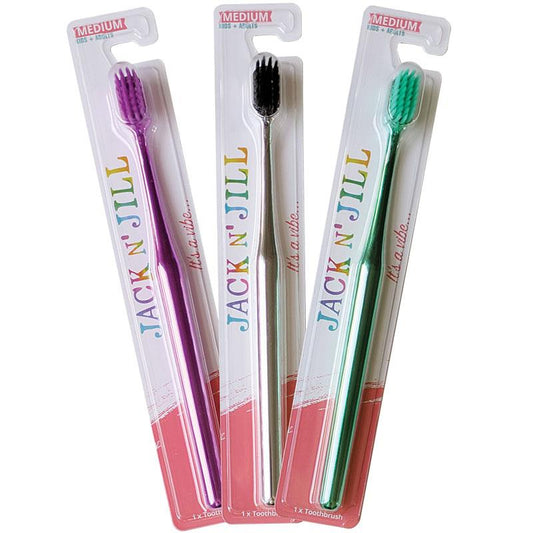 Jack N Jill Chrome Toothbrush - Assorted Medium Bristles-Auzzi Store
