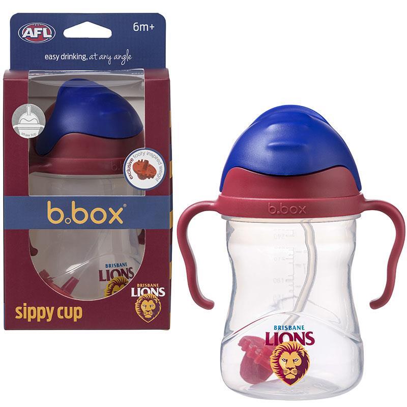 B.Box Sippy Cup AFL Brisbane 240ml - Cheer for Your Team!
