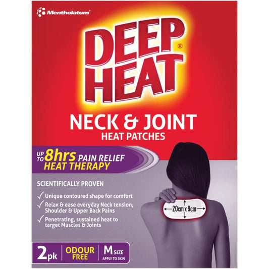 Deep Heat Neck & Joint Heat Patches 2 Pack - Targeted Pain Relief - Auzzi Store