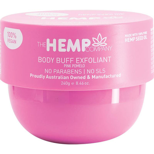 The Hemp Company Pink Pomelo Body Buff Exfoliator 240g - Revitalize Your Skin Naturally
