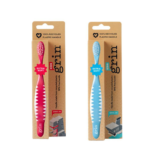 Grin Recycled Kids Toothbrush - Pink & Blue