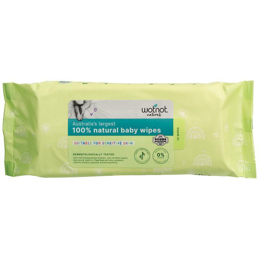 Wotnot All Natural Baby Wipes 70 Pack - Safe and Gentle for Your Baby - Auzzi Store