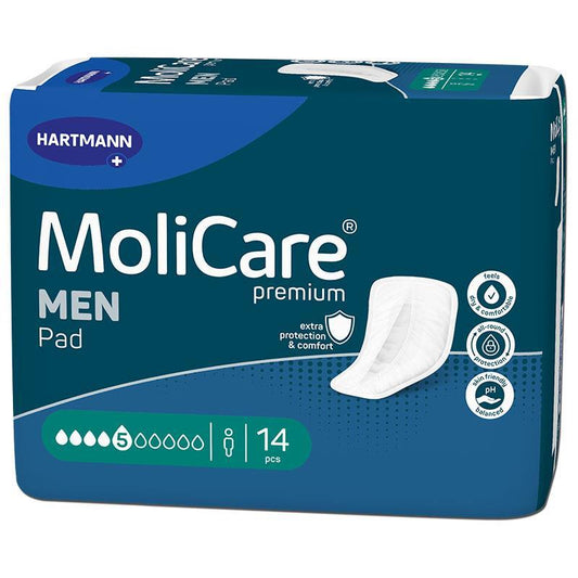 Molicare Men Premium 5-Drop Incontinence Pads - 14 Pack - Auzzistore