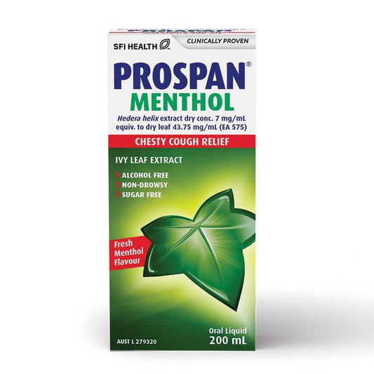 Prospan Chesty Cough Menthol (Ivy Leaf) 200ml - 48-Hour Relief from Chesty Coughs-Auzzi Store