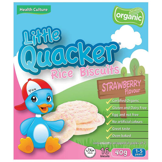 Little Quacker Rice Biscuits - Strawberry Flavour - 40g-Auzzi Store