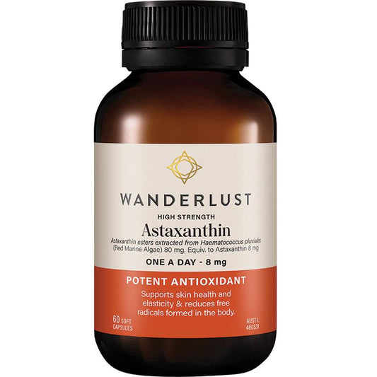 Wanderlust High Strength Astaxanthin 60 Capsules - Potent Antioxidant Support-Auzzi Store