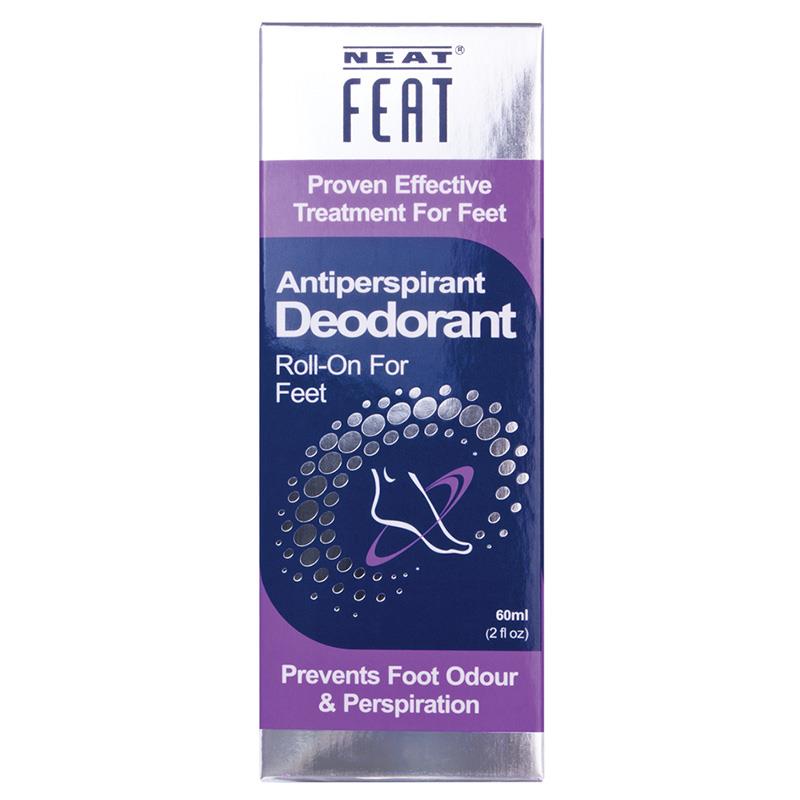 Neat Feat Foot Antiperspirant Roll-On Deodorant 60mL – Odor & Sweat Protection