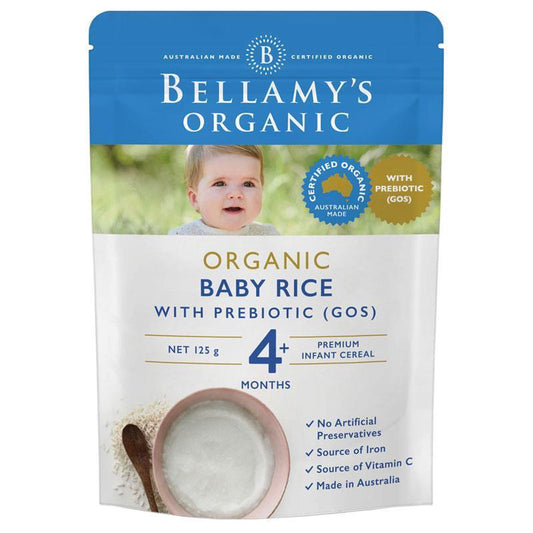 Bellamy's Organic Baby Rice with Prebiotic 125g - Gentle Nutrition for Your Little One - Auzzi Store