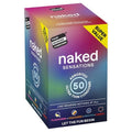 Four Seasons Naked Sensations Condoms 50-pieces– Flavored, Ribbed & Shiver