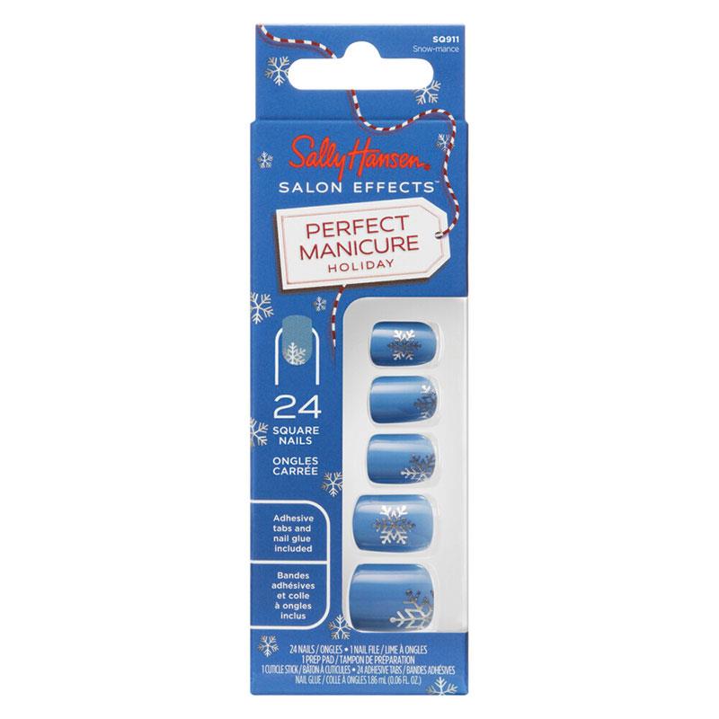 Sally Hansen Salon Effects Perfect Manicure 24 Press On Nails Once Upon A Holiday Collection Snow-Mance