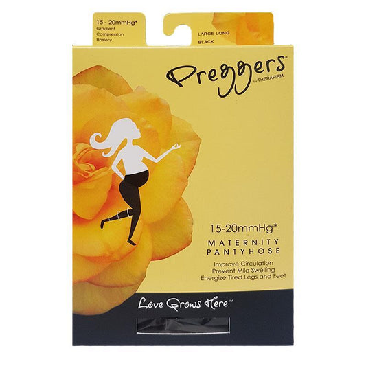 Preggers Maternity Pantyhose Black Large 15-20mmHg - Comfort & Support - Auzzi Store