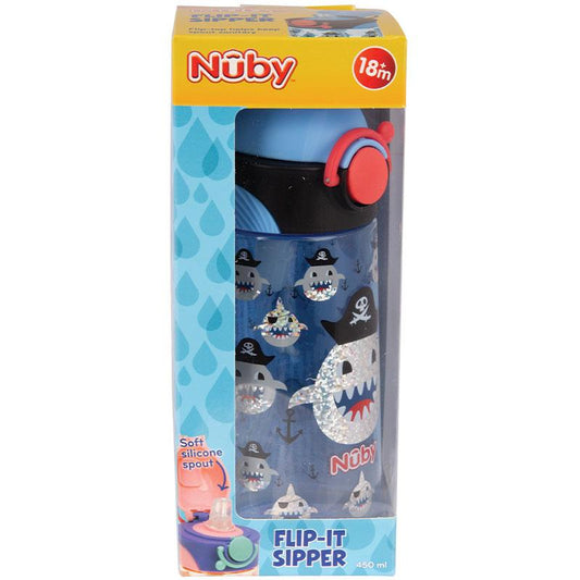 Nuby Tritan Glitter Spring Spout Cup with Lock 450ml - Safe Drinking for Kids