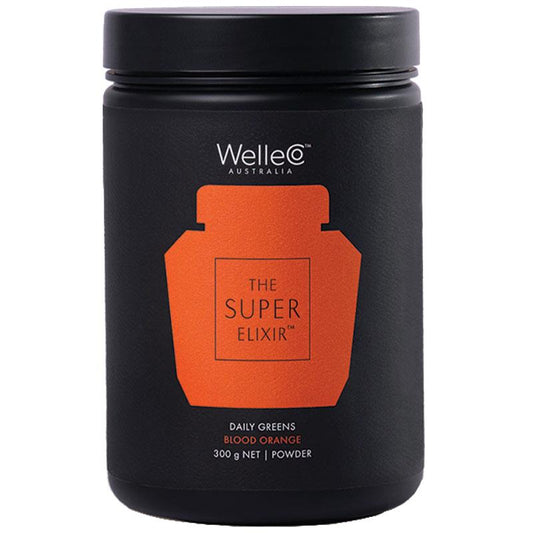 WelleCo Super Elixir Blood Orange Daily Greens Powder 300g Jar