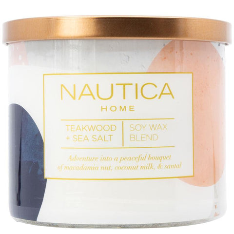 Nautica Home Teakwood & Sea Salt Candle - 411g - Auzzistore