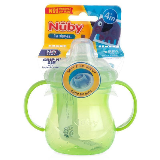 Nuby No Spill Trainer Cup with Twin Handles - 295ml (4+ Months)-Auzzi Store