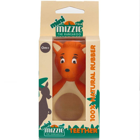 Mini Mizzie The Kangaroo Baby Teether - 100% Natural Rubber