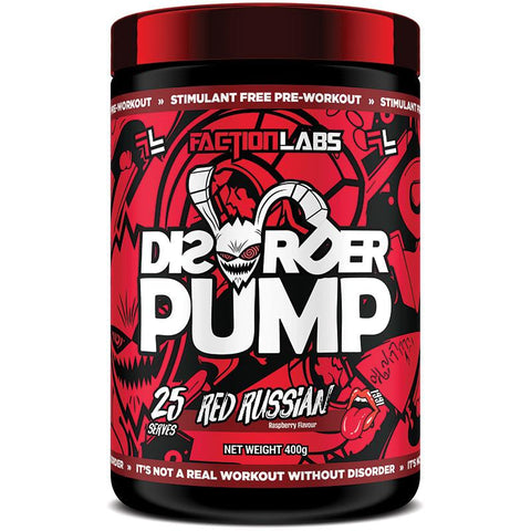Faction Labs Disorder Pump Red Russian Raspberry 400g - Ultimate Pre-Workout Formula-Auzzi Store