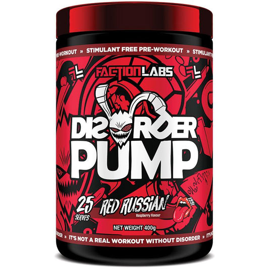 Faction Labs Disorder Pump Red Russian Raspberry 400g - Ultimate Pre-Workout Formula-Auzzi Store