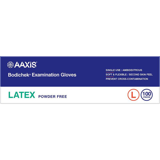 Bodichek Latex Disposable Gloves Powder Free - Large - 100 Pack