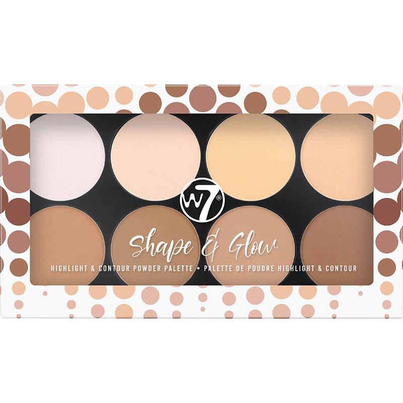 W7 Shape & Glow Highlight & Contour Powder Palette