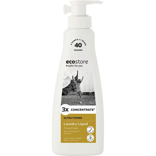 Ecostore Ultra Power Laundry Liquid - 3x Concentrate (480ml)