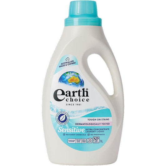 Earth Choice Laundry Liquid Ultra Concentrate Sensitive 1 Litre - Eco-Friendly Cleaning Power - Auzzi Store