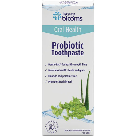 Henry Blooms Probiotic Toothpaste Peppermint - 100g - Auzzi Store