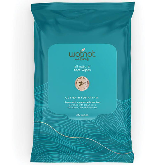 WotNot Natural Organic Ultra Hydrating Facial Wipes 25 - Nourishing Care for Aging/Dry Skin-Auzzi Store