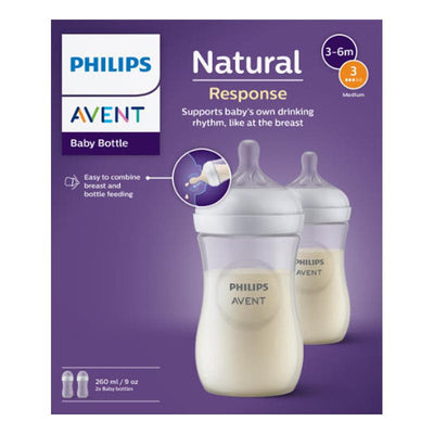 Avent Natural Response Feeding Bottle 260ml - 2 Pack