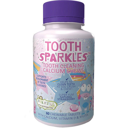 Jack N Jill Tooth Sparkles 60 Chewable Tablets - Natural Calcium Chews