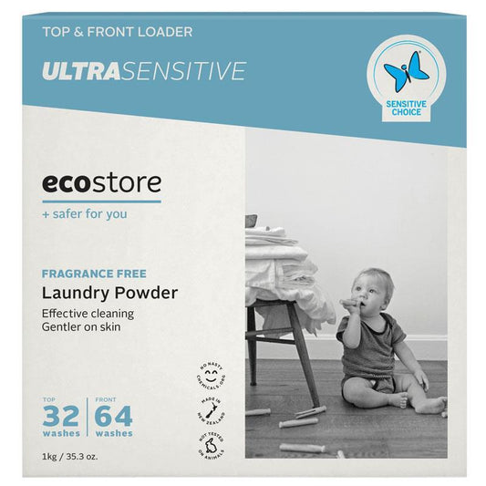 Ecostore Laundry Powder Ultra Sensitive 1kg - Powerful Plant-Based Cleaning-Auzzi Store