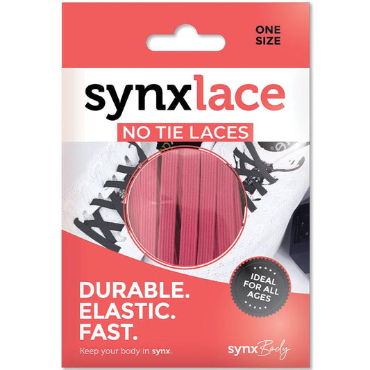 Synxlace No Tie Laces - Pink (2 Laces, 4 Tips, 4 Grips) - Auzzistore