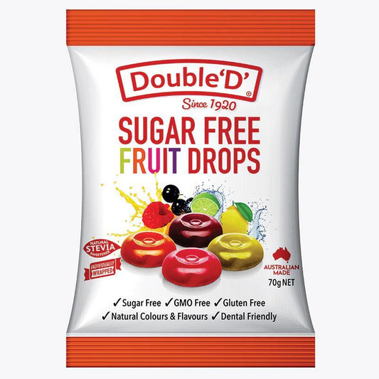 Double D Sugar-Free Fruit Drops 70g - Assorted Fruit Flavors-Auzzi Store