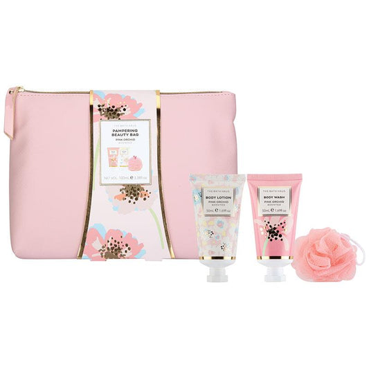 Bath Haus Pink Orchid Travel Beauty Kit – Body Wash, Lotion & Balm - Auzzistore