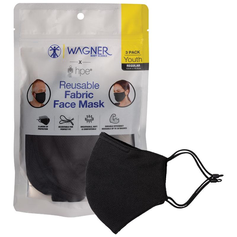 Wagner Body Science X HPE Reusable Face Mask Youth 3 Pack - Triple Layer Protection