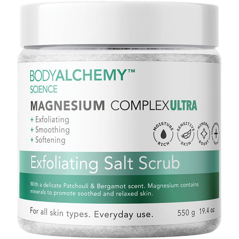 Body Alchemy Magnesium Exfoliating Salt Scrub 550g - Hydrating Exfoliation-Auzzi Store